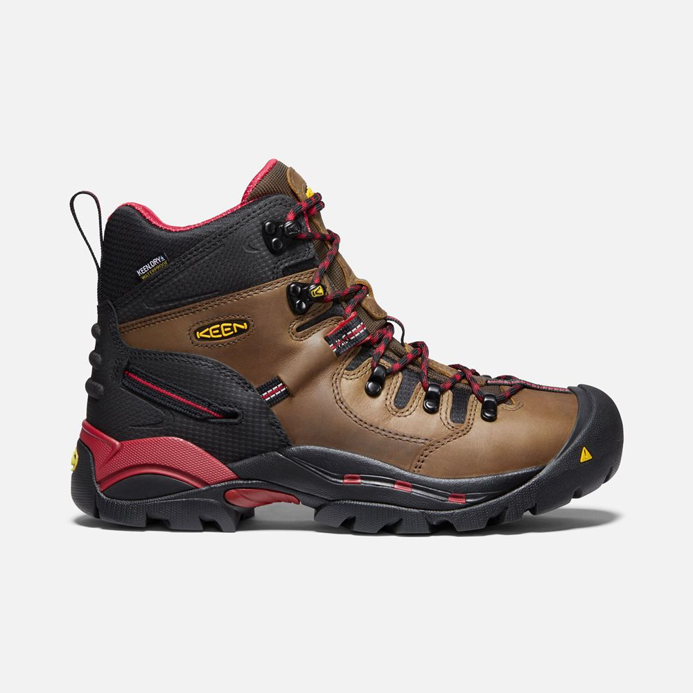 Keen Laarzen Heren Bruin/Zwart - Pittsburgh 6" (Steel Toe) - 34809-TFWK